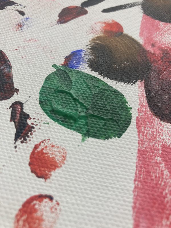 Inzoomad bild på detaljer för tavlan Kludd